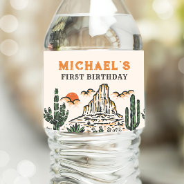 Etiqueta Para Botella De Agua Rodeo del desierto del Vintage Occidental