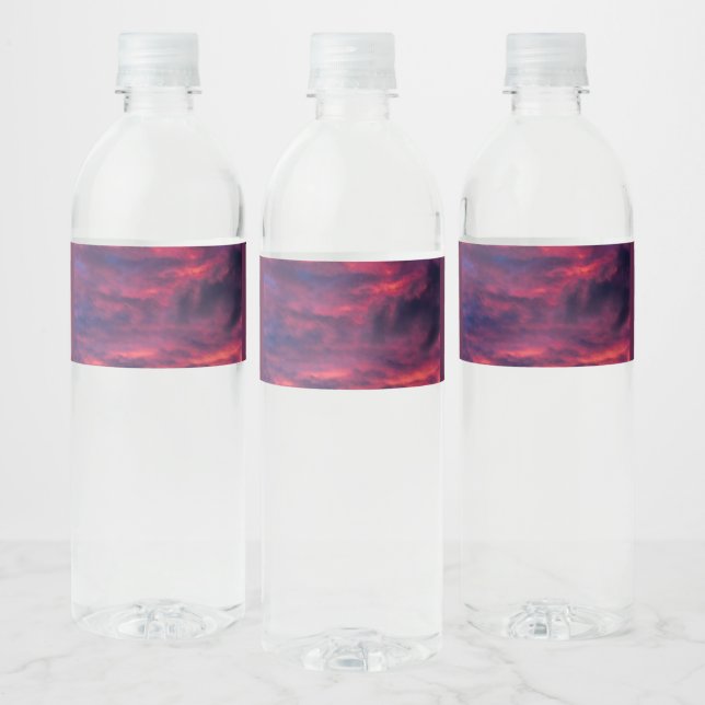 Etiqueta Para Botella De Agua rojo de agosto (Botellas)