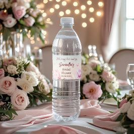 Etiqueta Para Botella De Agua Romance en Flor - Desayuno para la Novia