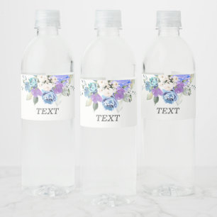 Etiqueta Para Botella De Agua Romántico, acuarela, flor, floral rústica Agua