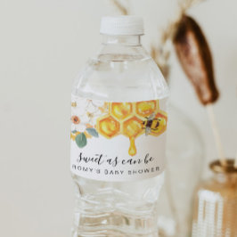 Etiqueta Para Botella De Agua Romy - Rústica Etiqueta de Abeja Floral