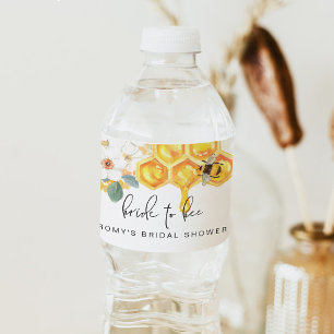 Etiqueta Para Botella De Agua ROMY Rústico Floral Blanco Miel Abeja Bridal Showe