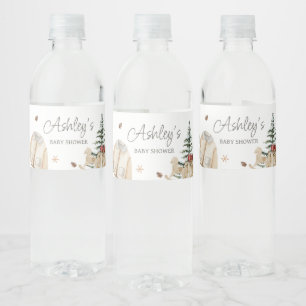 Etiqueta Para Botella De Agua Ropa de invierno fría fuera de Baby Shower