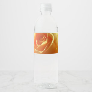 Etiqueta Para Botella De Agua Rosa amarilla en pleno auge