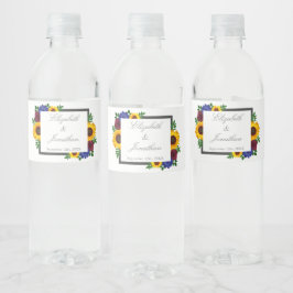 Etiqueta Para Botella De Agua Rosa de girasol Boda floral