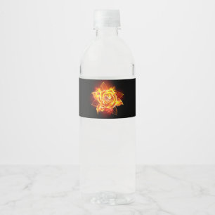 Etiqueta Para Botella De Agua Rosa de incendios en auge