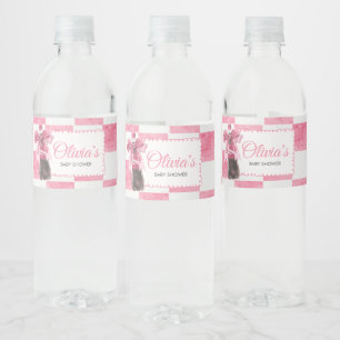 Etiqueta Para Botella De Agua Rosa Ella Está Lista para Nacer Fiesta de Bebé