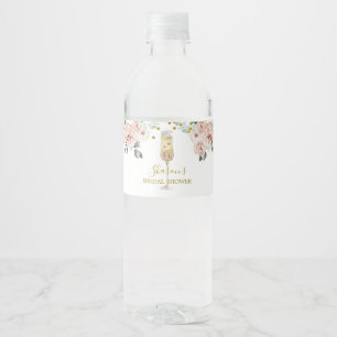 Etiqueta Para Botella De Agua Rosa Oro y Rosa Polvoriento Soiree Ducha Nupcial