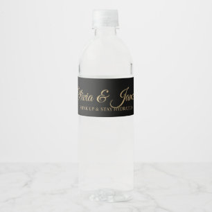 Etiqueta Para Botella De Agua Rosa Rojo Borgoña Malhumorado Oro Negro Romance Os