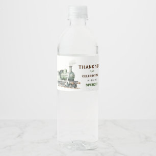 Etiqueta Para Botella De Agua Rótulo de botella de agua de tren editable