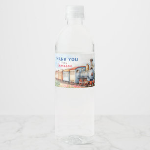 Etiqueta Para Botella De Agua Rótulo de botella de agua de tren editable