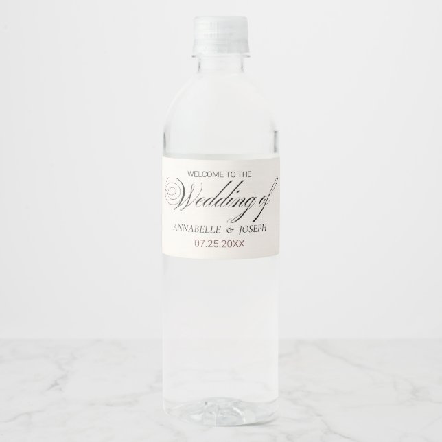 Etiqueta Para Botella De Agua Rustic Summer aesthetic Wildflower Wedding (Anverso)
