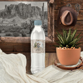 Etiqueta Para Botella De Agua Rustic Western Elephant Cowboy Boy Baby Shower