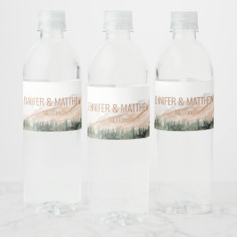 Etiqueta Para Botella De Agua Rústico Lujo Naturaleza Montañas al Aire Libre Fav