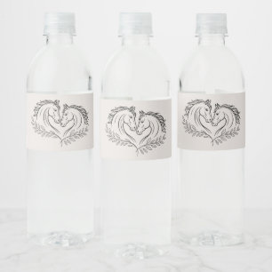 Etiqueta Para Botella De Agua Rústico País de Caballos Boda Elegante Occidental