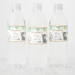 Etiqueta Para Botella De Agua Safari Animal Baby Shower