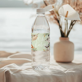 Etiqueta Para Botella De Agua safari animales salvajes bebé