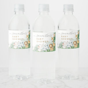Etiqueta Para Botella De Agua Safari Baby Animals Greenery Baby Shower