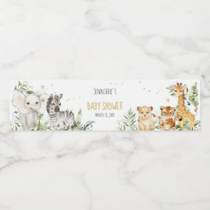 Etiqueta Para Botella De Agua Safari Baby Shower