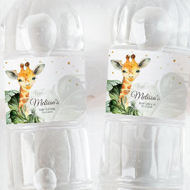 Etiqueta Para Botella De Agua Safari Giraffe Baby Shower