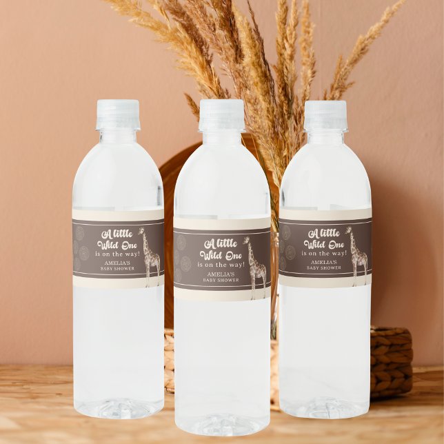 Etiqueta Para Botella De Agua Safari Giraffe Baby Shower (Subido por el creador)