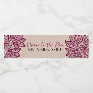 Etiqueta Para Botella De Agua Saludos al nuevo señor y la Sra. Water Bottle Labe