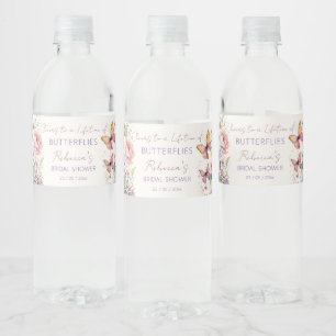 Etiqueta Para Botella De Agua Saludos por la vida de las mariposas en la ducha d