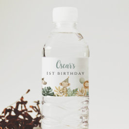Etiqueta Para Botella De Agua Salvaje Día de fiesta de cumpleaños Decor Safari S