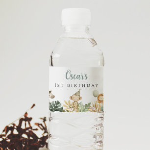 Etiqueta Para Botella De Agua Salvaje Día de fiesta de cumpleaños Decor Safari S