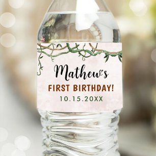 Etiqueta Para Botella De Agua Salvaje Un Safari Tropical Primer Cumpleaños