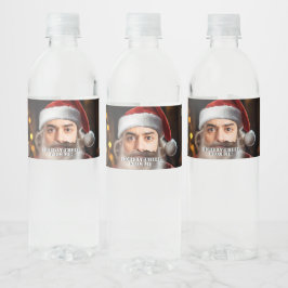 Etiqueta Para Botella De Agua ¡Santa Instante! Solo añade tu cara.