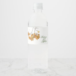 Etiqueta Para Botella De Agua Sello artístico de botellas de agua Boda para otoñ