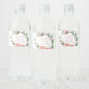 Etiqueta Para Botella De Agua Sello de botella de agua de Rosa floral verde