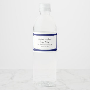 Etiqueta Para Botella De Agua Sello de botella de agua elegante con marco azul d