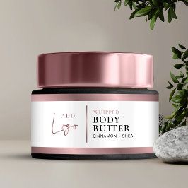 Etiqueta Para Botella De Agua Sello de Jar Cosmético Elegante Rosa de Oro de Bro