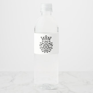 Etiqueta Para Botella De Agua Sello de Johann Sebastian Bach Cresta Monograma In