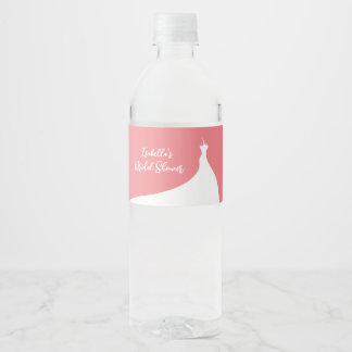 Etiqueta Para Botella De Agua Sello elegante de botella de agua de coral de duch