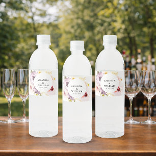 Etiqueta Para Botella De Agua Sello elegante de botellas de agua - Flores acuáti