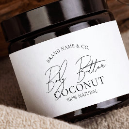 Etiqueta Para Botella De Agua Sello elegante moderno y sencillo de manteca de bu