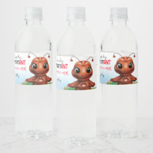 Etiqueta Para Botella De Agua Señal de lenguaje de manos de hormiga cumpleaños d
