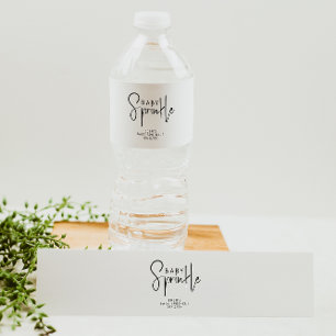 Etiqueta Para Botella De Agua Sencilla Espolvorea Neutral de Bebé Moderno