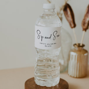 Etiqueta Para Botella De Agua Sencilla Sip Neutral Moderno Y Ver