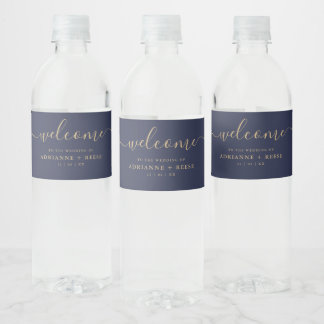 Etiqueta Para Botella De Agua Sencilla y elegante botella de agua de la Marina y