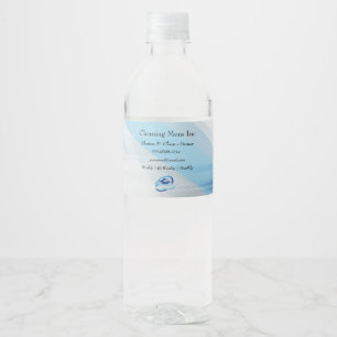 Etiqueta Para Botella De Agua Servicio de limpieza de casas azul moderno Limpiez