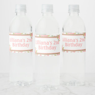 Etiqueta Para Botella De Agua Shabby Chic Birthday Party Suministra frascos