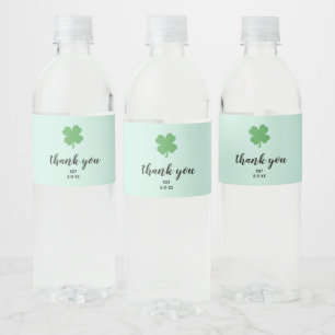 Etiqueta Para Botella De Agua Shamrock Boda Personalizado Favors