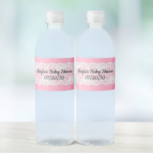 Etiqueta Para Botella De Agua Shower rosa