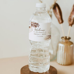 Etiqueta Para Botella De Agua SIERRA Bohemia Favor de la Boda