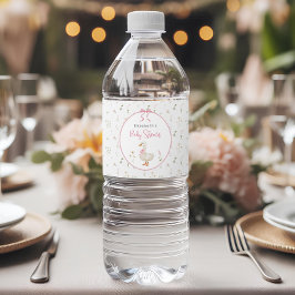 Etiqueta Para Botella De Agua Silly Goose Wildflower Pink Bow Baby Shower