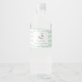 Etiqueta Para Botella De Agua Silly Little Goose Gingham Baby Shower